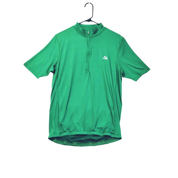 Danish Endurance Cycling Top Men's L Quarter Zip Mock Neck Short Sleeve Green - Picture 2 of 11